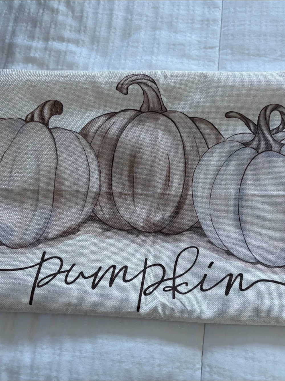 Neutral Pumpkin Printed Decorative Pillow - Home Accents